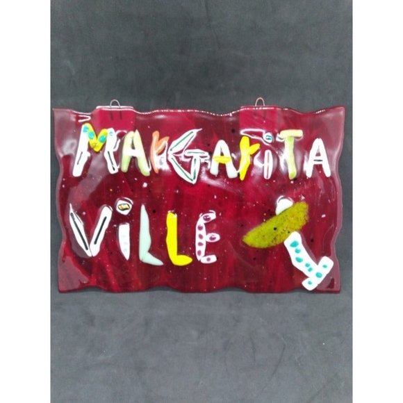 Unique Art Glass ' Margaritaville' handing wall barware decor